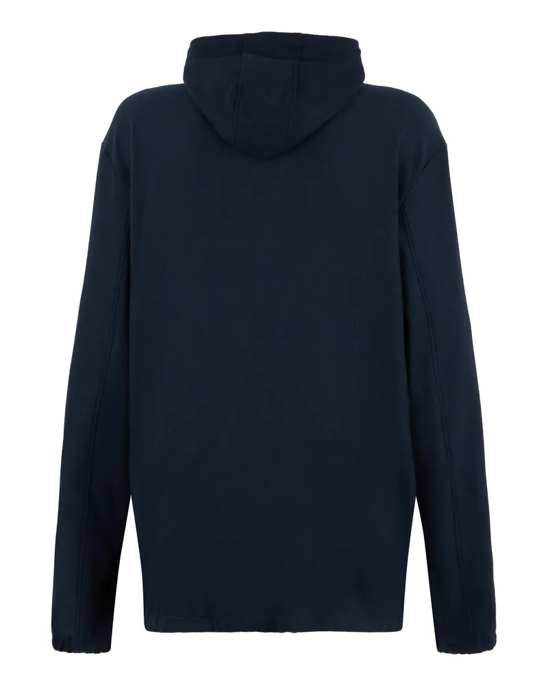 HUGO BOSS Men's Hooded Sweatshirt Blue Polyester Top Blue