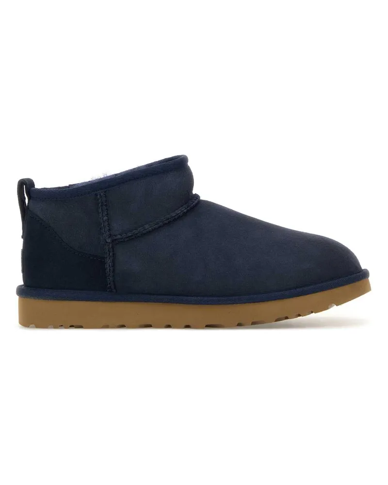 UGG Women's Navy Blue Suede Classic Ultra Mini Ankle Boots Darkindigo Stivali Navy