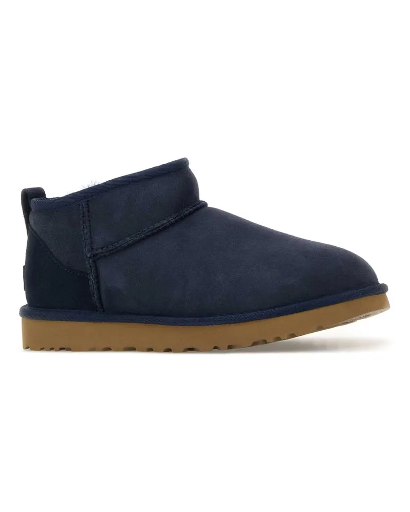 UGG Women's Navy Blue Suede Classic Ultra Mini Ankle Boots Darkindigo Stivali Navy