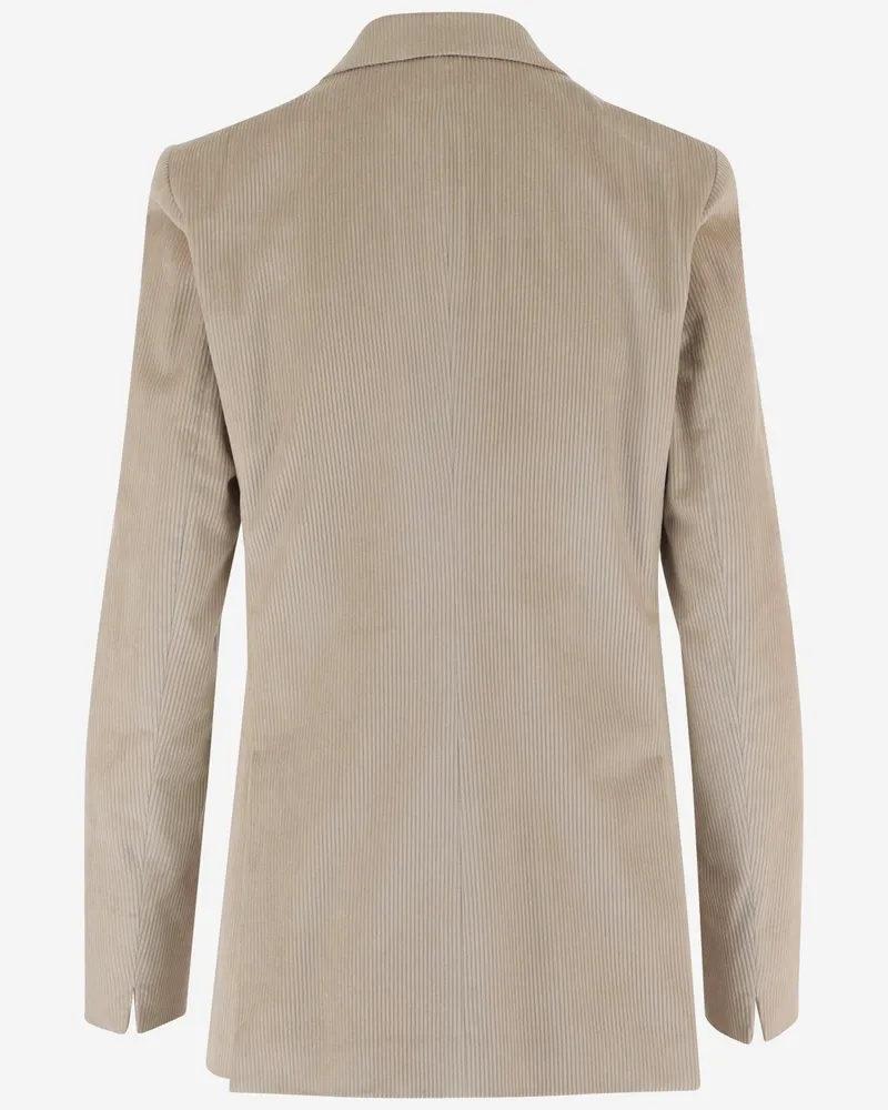 LARDINI Women's Double-Breasted Ivory Cotton Blend Jacket Ivory