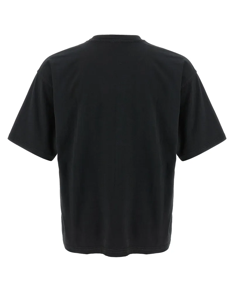 Diesel Flocked Logo Cotton T-Shirt — Black Black