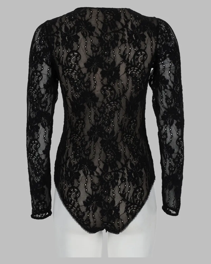 Zimmermann Lace Bodysuit — Black Black