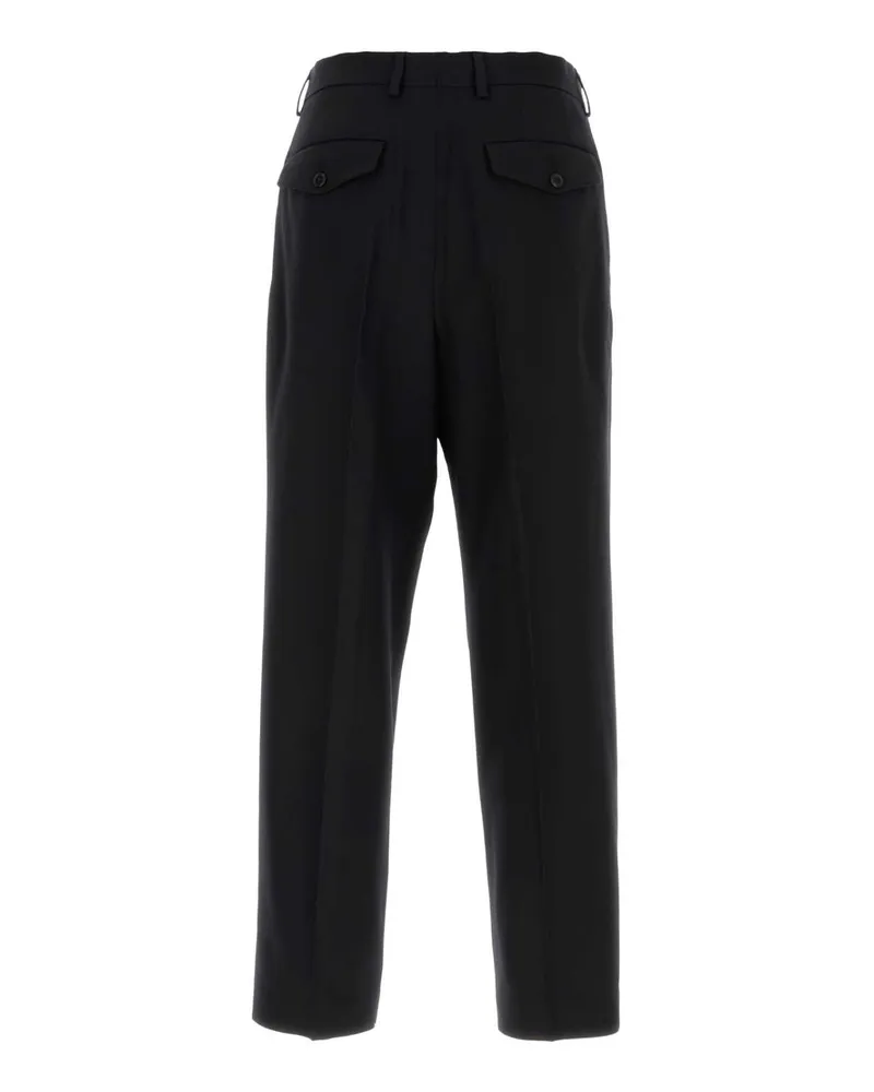 Dries van Noten Men's Black Wool Pant Exterior: Pantaloni Trousers Black