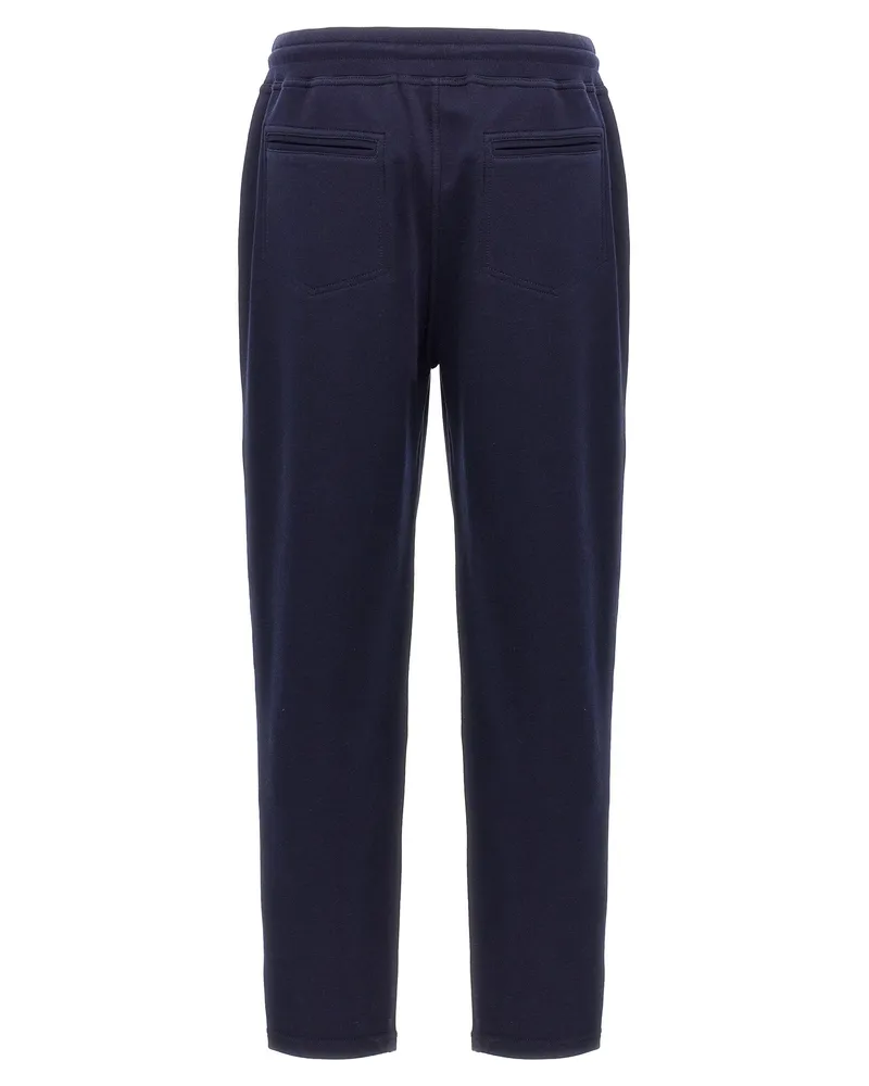 Brunello Cucinelli Men Blue Cotton Joggers (workout Pants Navy