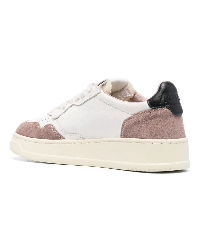AUTRY Women's Panelled Perforated Leather Sneakers Aw24 W White