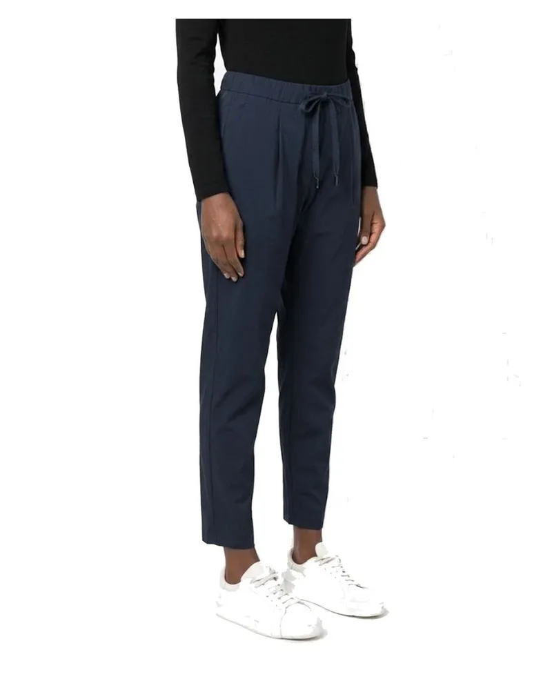 Herno Women Blue Elastane Casual Pants Navy