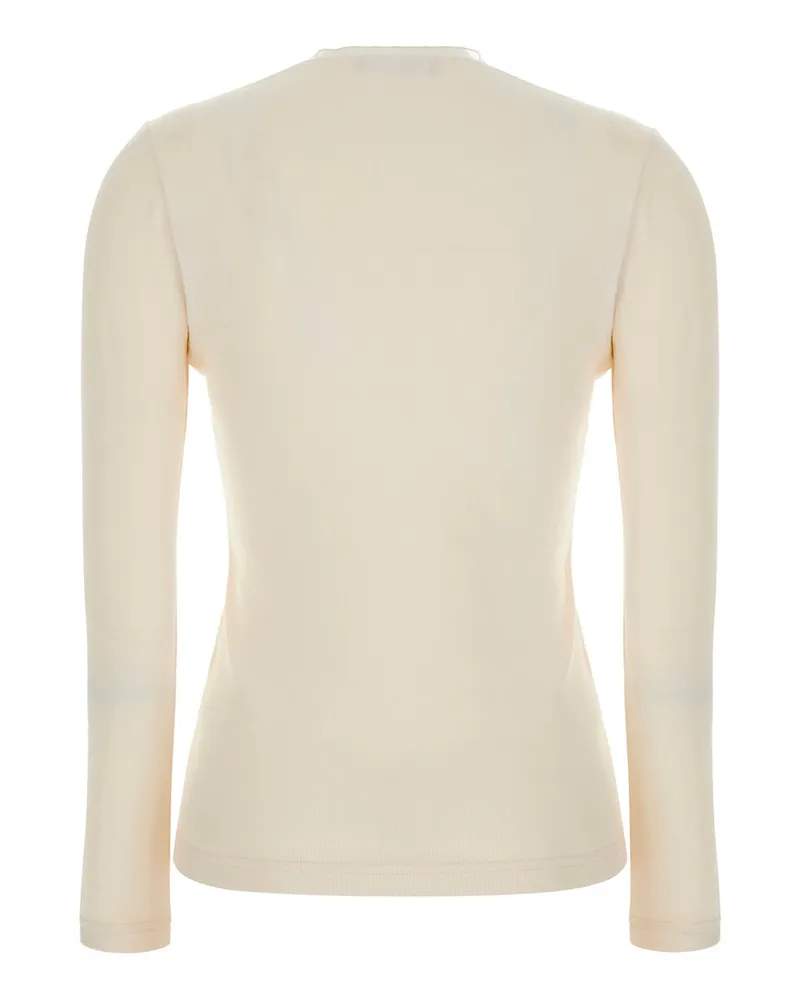 Fabiana Filippi Women's Sweater Round Neck White Cotton T-Shirts & Jerseys White