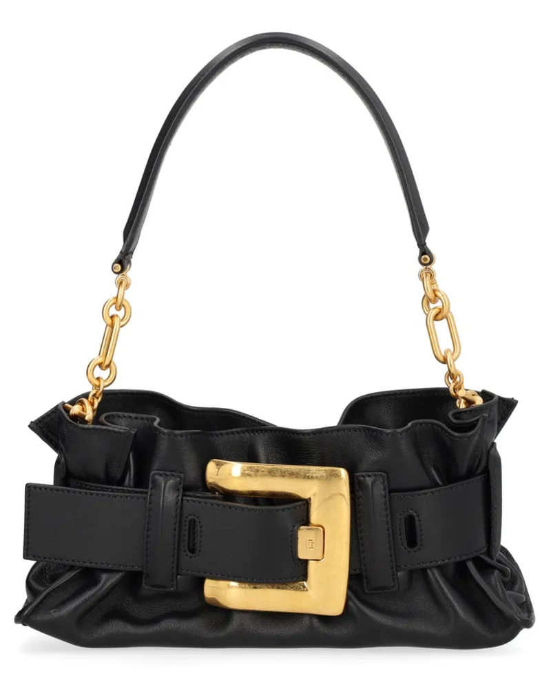 Balmain Women's Mini Anthem Bag Black Calf Leather Shoulder Black