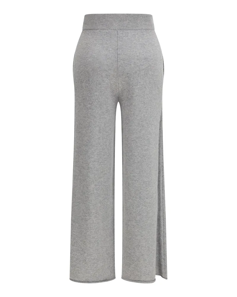 Max Mara Women Cashmere Pants Light Grey Trousers Gray