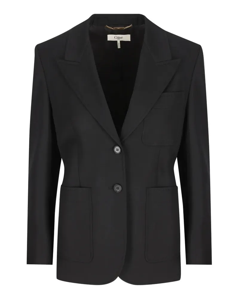 Chloé Wool Grain de Poudre Blazer — Black Black