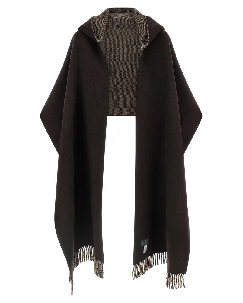 Brunello Cucinelli Cashmere Herringbone Scarf — Brown Brown