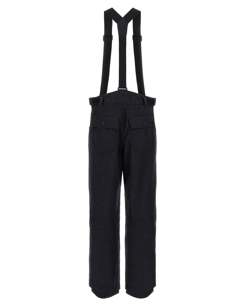 Moncler Denim-Effect with Removable Braces Ski Pants — Black Black