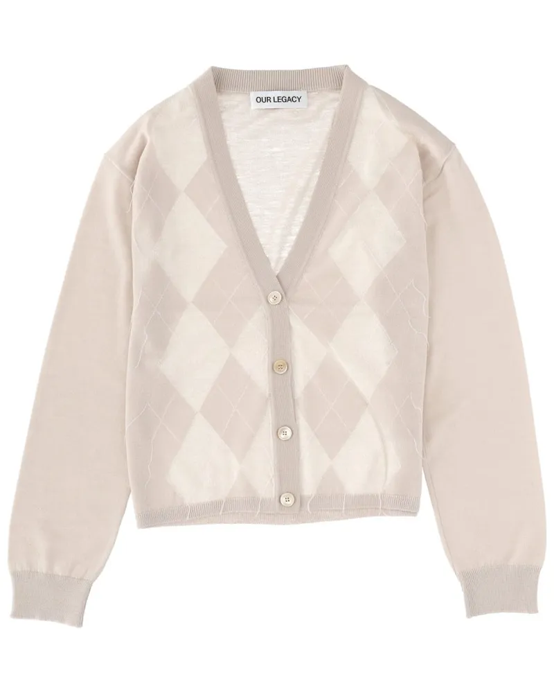 Our Legacy Cropped Wool Cardigan — Multicolor Multicolor