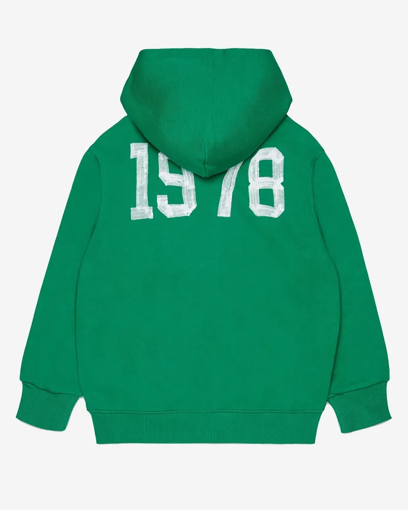 Diesel Logo-Embellished Cotton Hoodie — Green Green