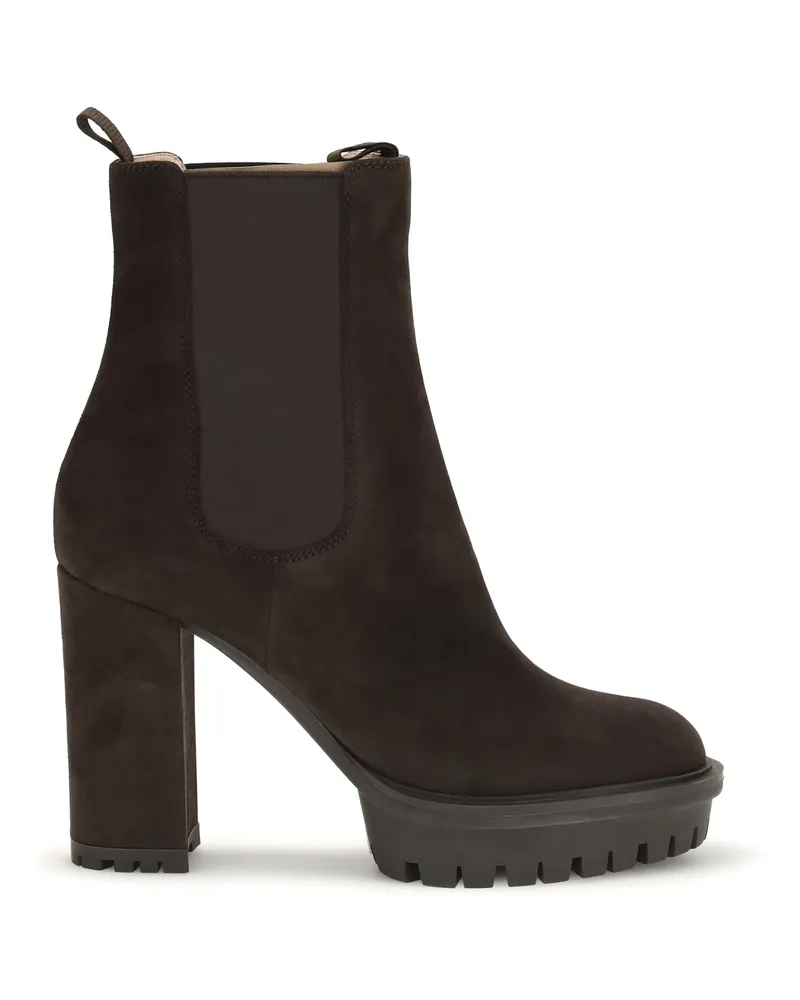 Gianvito Rossi Women's Ankle Boots Barry Suede Mocha Brown