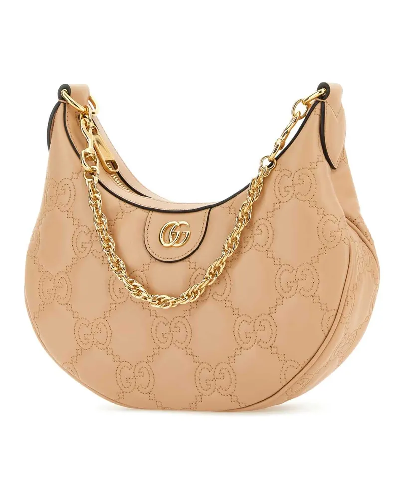 Gucci Women's Powder Pink Leather Small Lion Gg Handbag Pinksandnatural Borse A Mano Beige