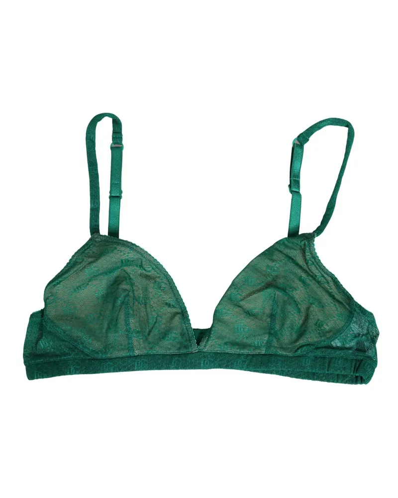 Dolce & Gabbana Women Green Nylon Stretch Soft Cup Brassiere Underwear Elastane Clothing Green
