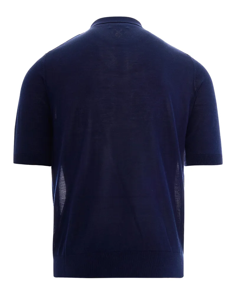 Ballantyne Men's Polo Shirt Navy Silk-Cashmere Silk Cashmere T-shirts And Polos Navy