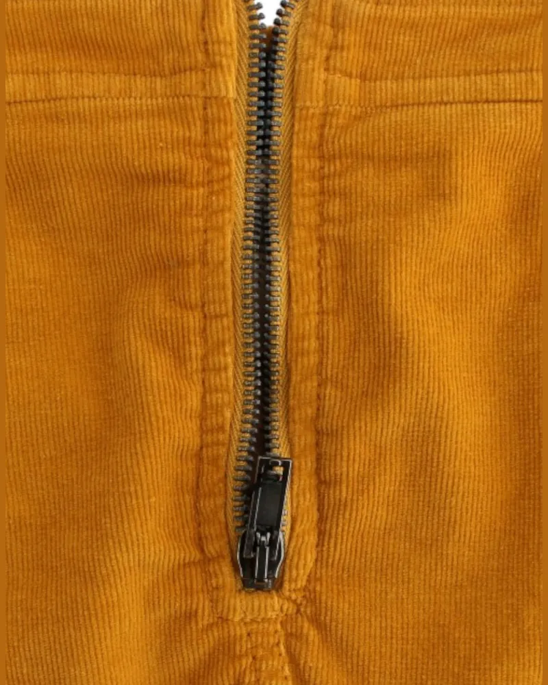 CoSTUME NATIONAL Women Yellow Corduroy Mini Skirt Cotton Yellow