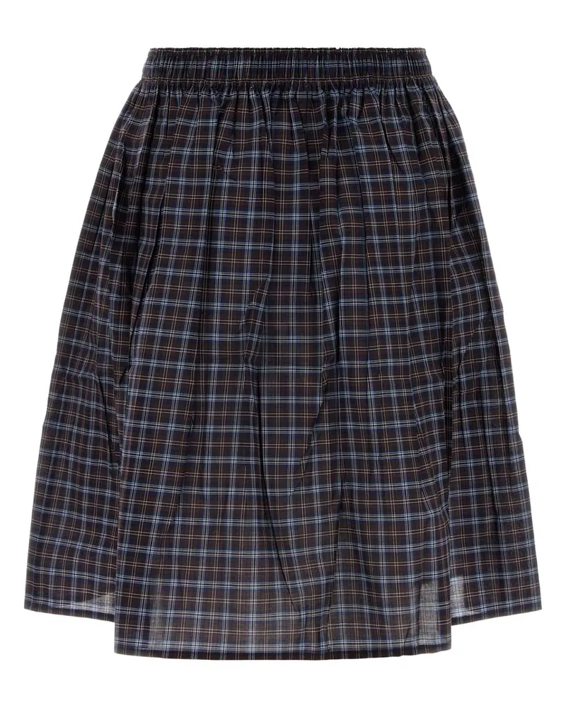 Miu Miu Women's Embroidered Cotton Skirt Blucacao Exterior: Gonne Navy