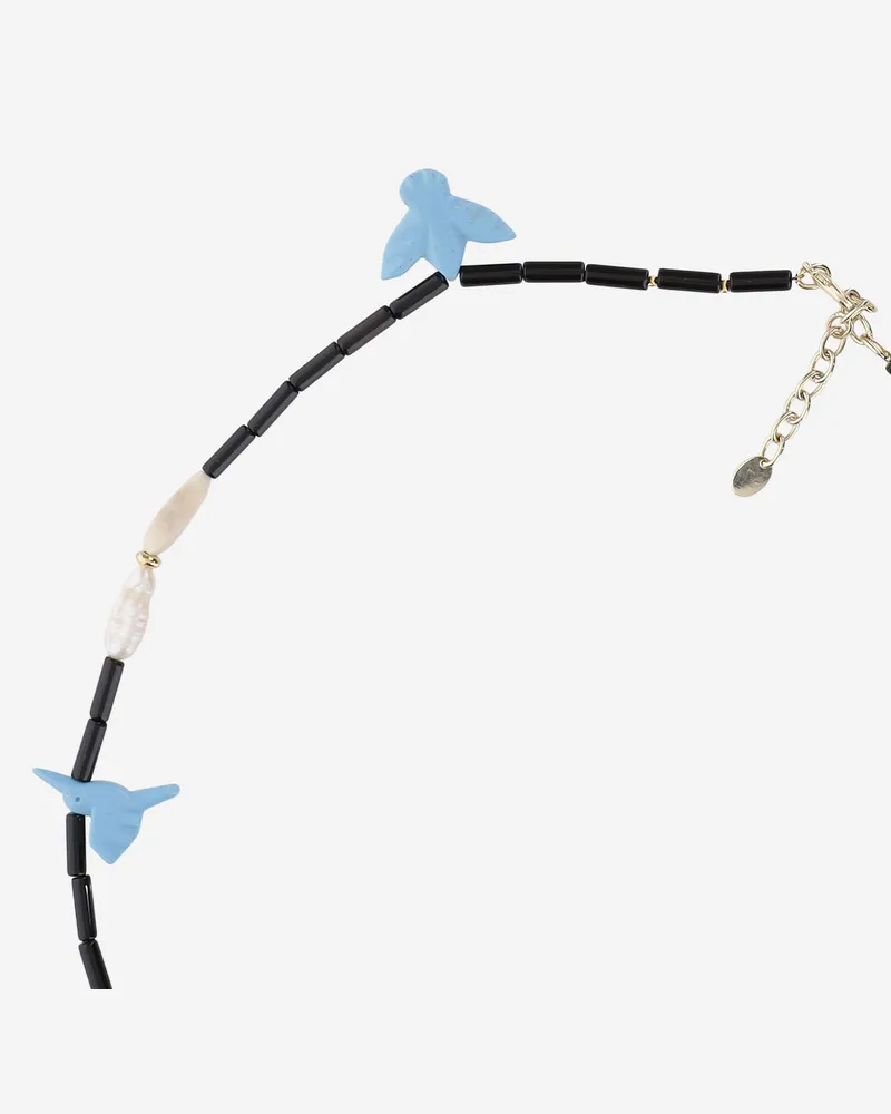 Lisa C Women's Necklace With Bird Pendants Multicolour Plastic Blue