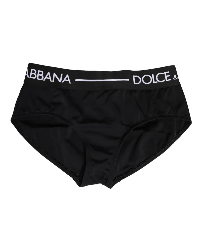 Dolce & Gabbana Women Black Nylon Stretch Coulotte Panty Underwear Elastane Clothing Black