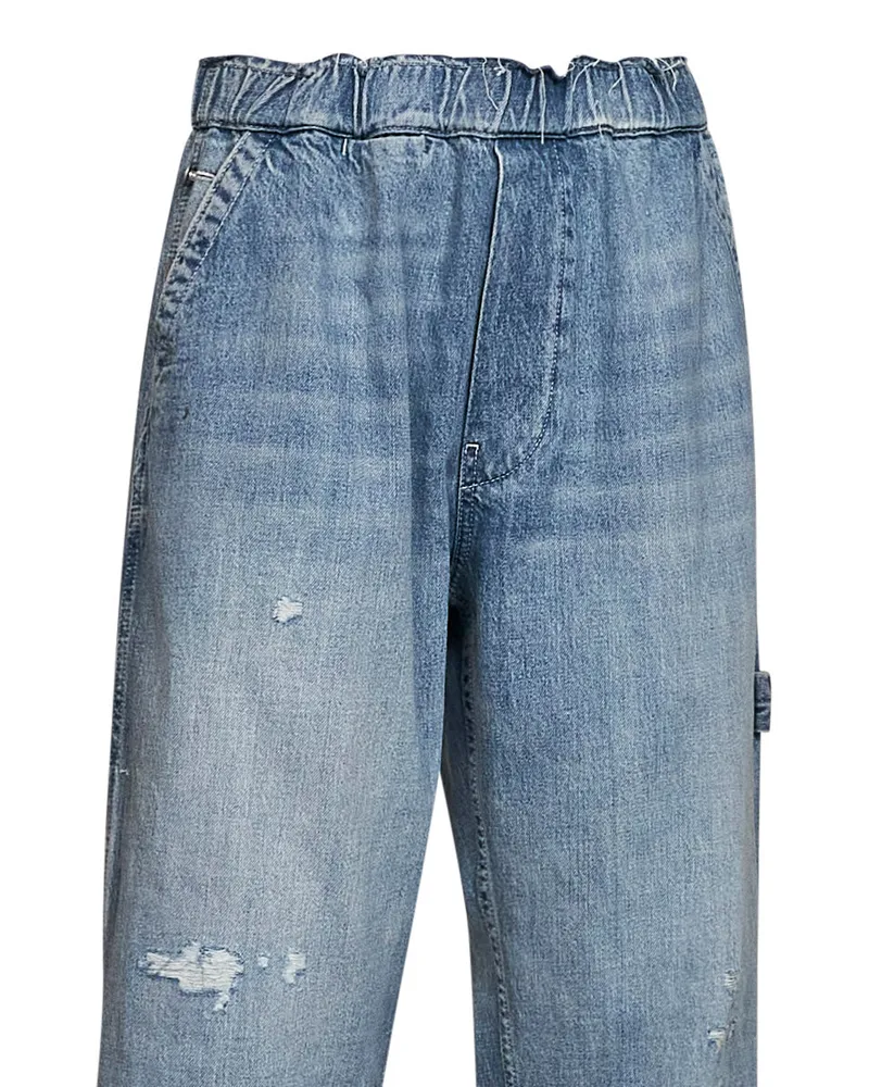 Maison Margiela Wide-Leg Carpenter Distressed Jeans — Blue 