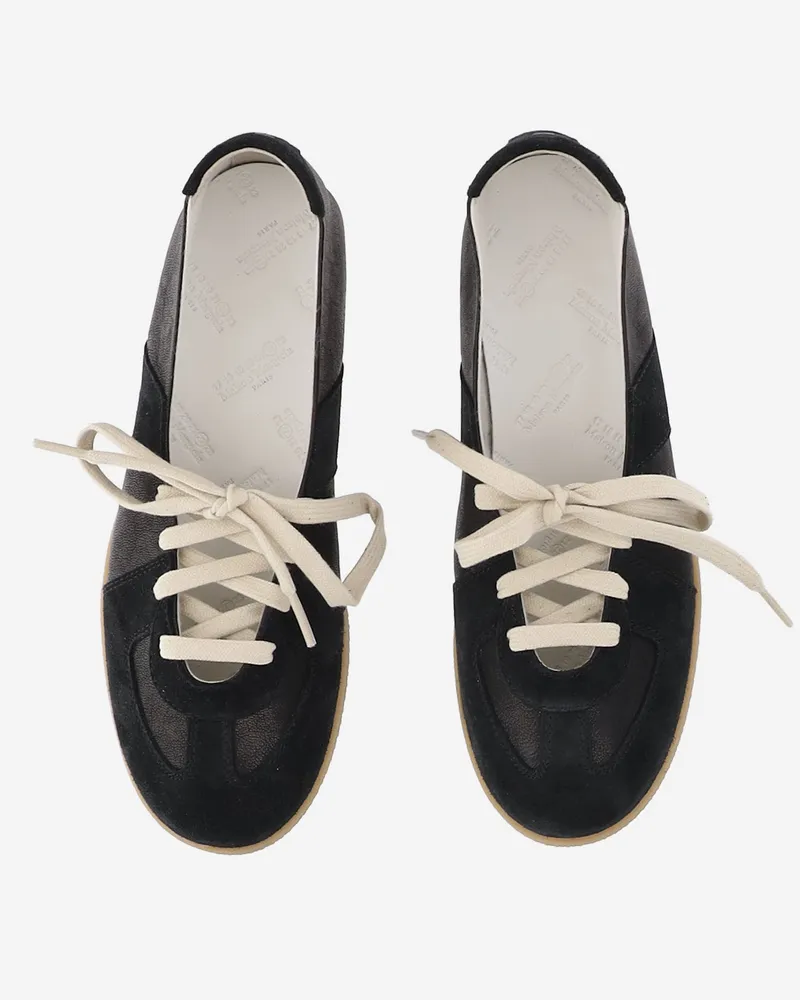 Maison Margiela Women's Ballerina Flats Leather Black Trainers Sneaker Black
