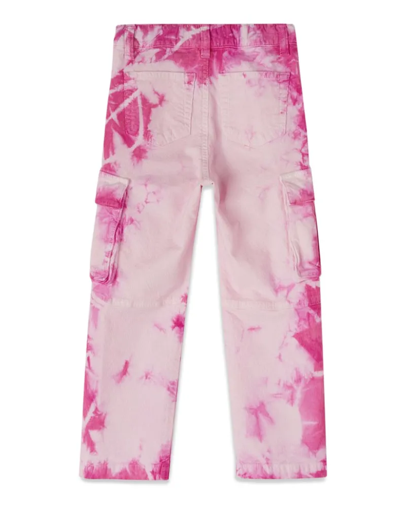 OFF-WHITE Velvet Tie-Dye Cotton Cargo Pants — Pink Pink