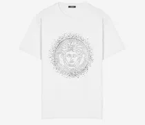 Crystal-Embellished Cotton T-Shirt — White