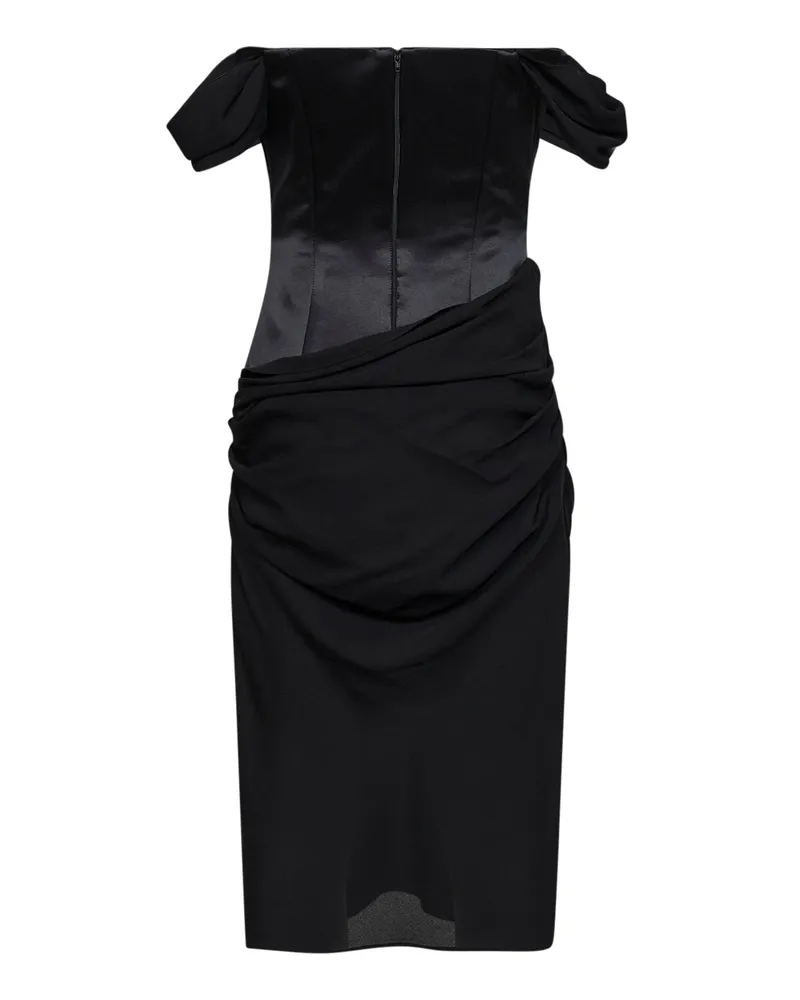 Alex Perry Women's Dress Off-The-Shoulder Duchesse Satin & Silk Georgette Black Black