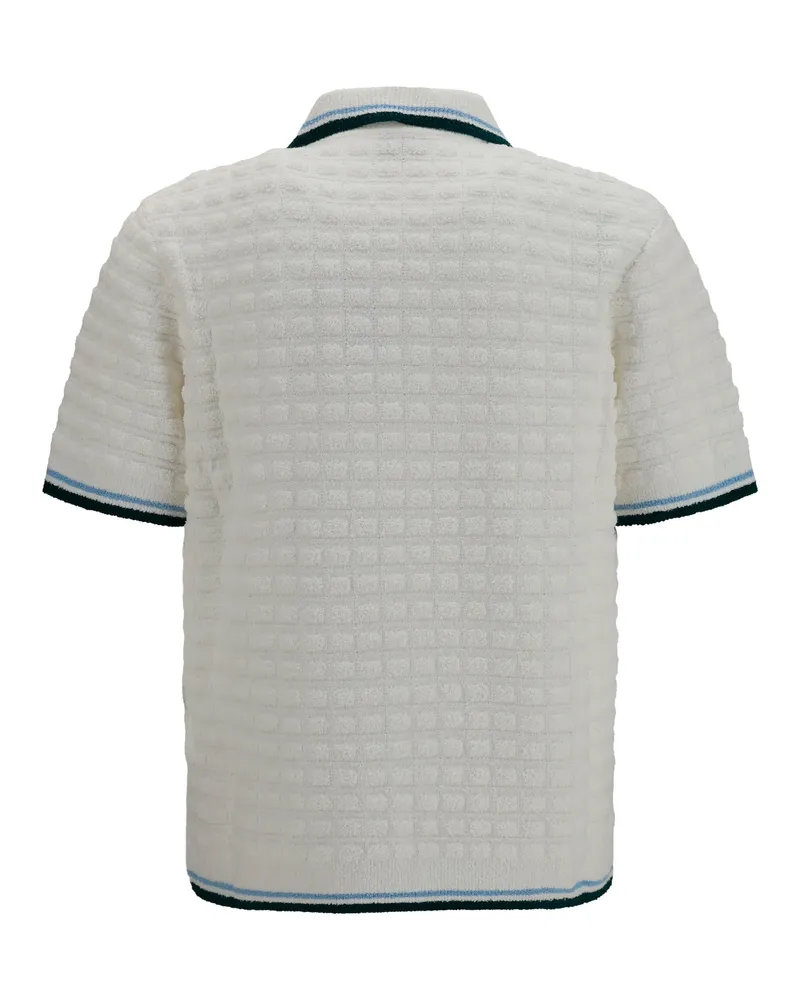 Casablanca Paris Men's Short-Sleeve Bouclé Polo White Cotton; Nylon Shirts T-shirts And Polos White