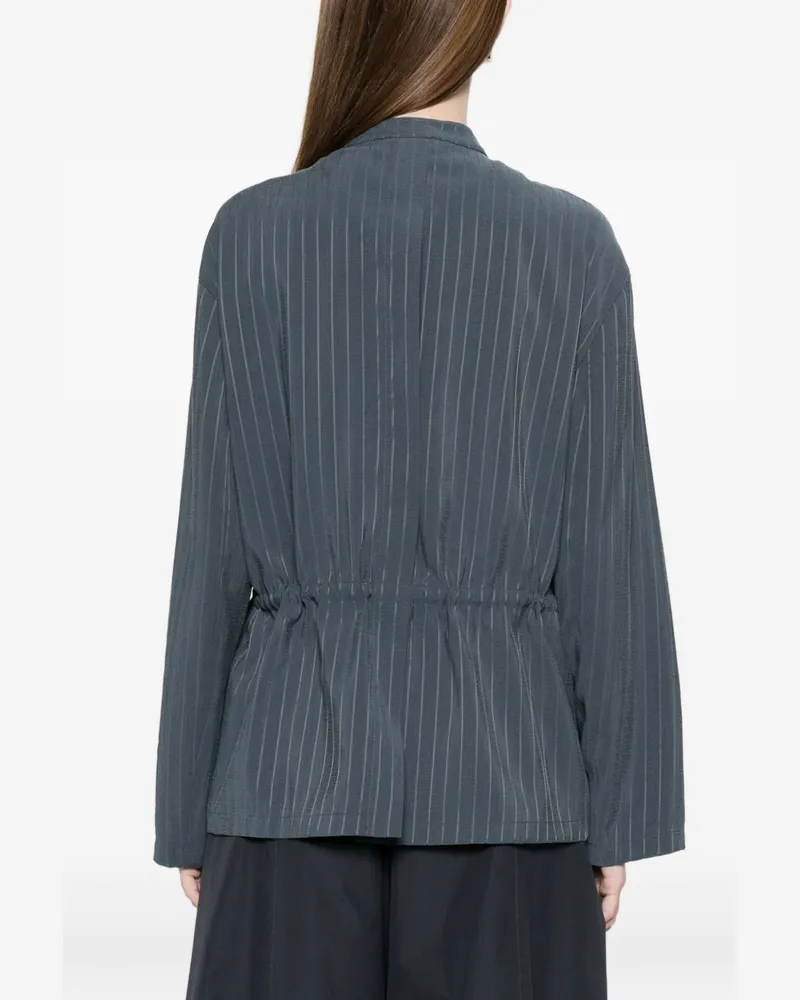 Emporio Armani Pinstriped Jacket — Charcoal Blue Charcoal