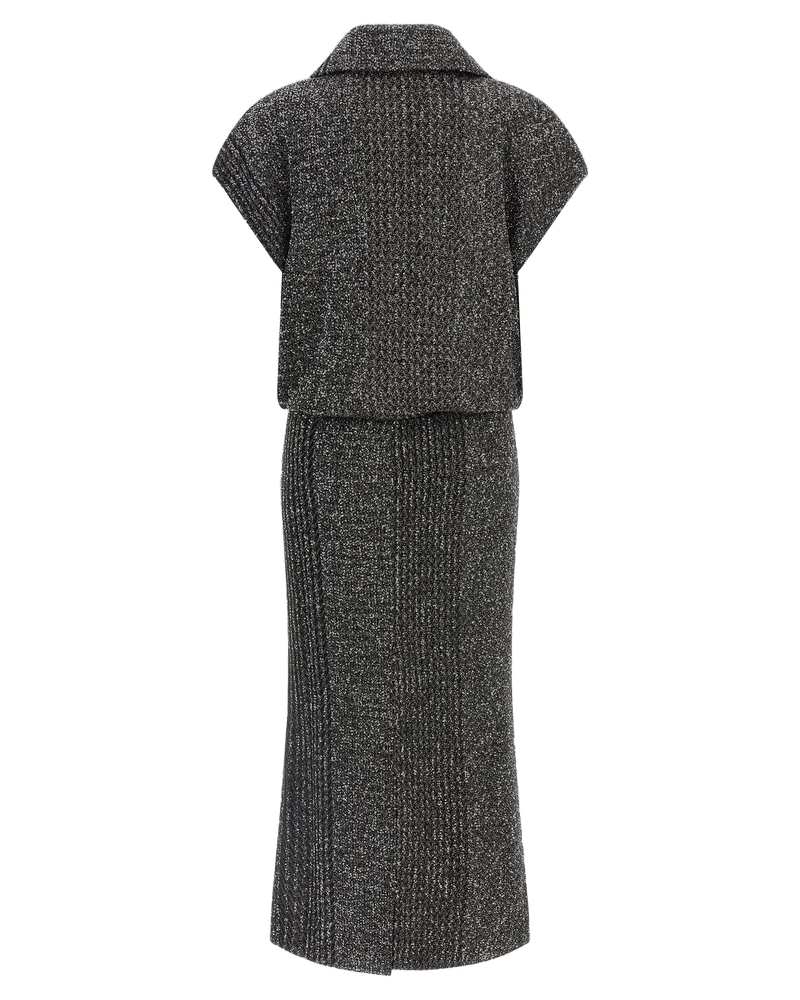 Missoni Metallic Zigzag-Weave Dress — Gray Gray