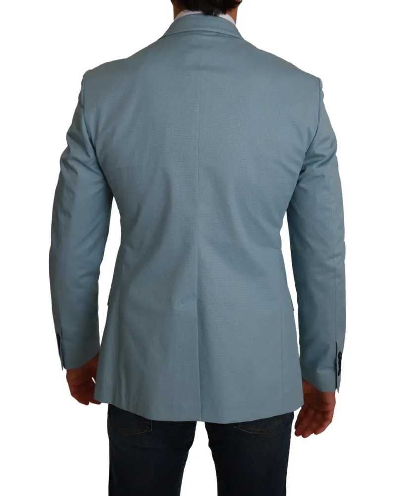 Dolce & Gabbana Men's Blue Slim Fit Coat Jacket Martini Blazer Rayon Clothing Blue