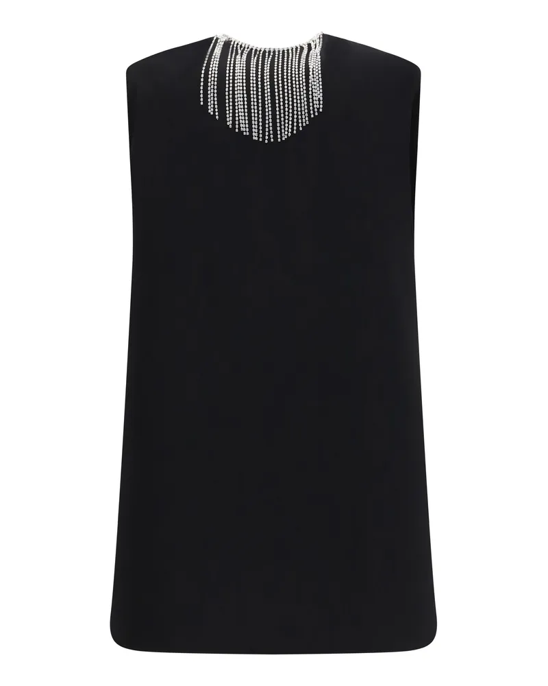 Max Mara Women's Faglia V-Neck Top With Crystals Nero Polyester; Elastane 