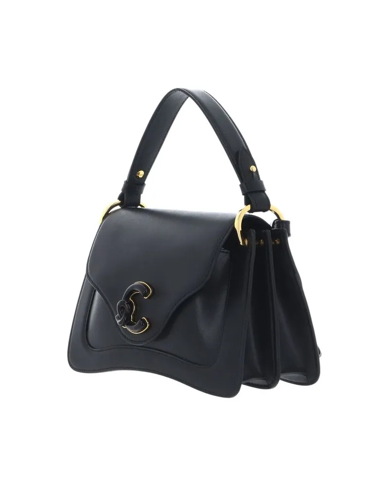 Coccinelle Calfskin Leather Shoulder Bag — Black Black