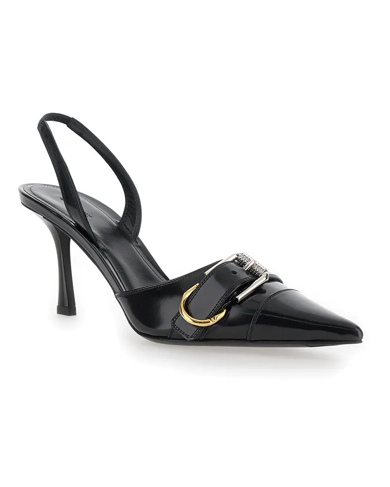 Givenchy Women's Black Slingback Pumps With Buckle Detail Calf Leather Black