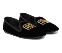 Women's Black Fabric Ballet Flats