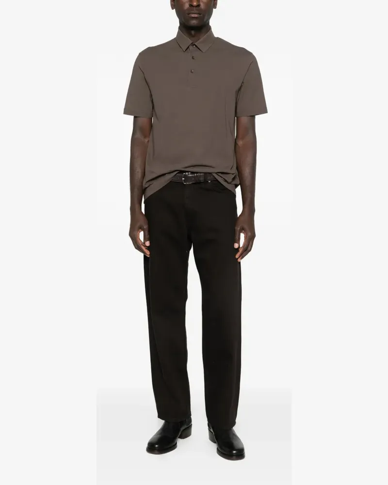 Herno Men's Button-Up Polo Shirt Ss26 M Brown