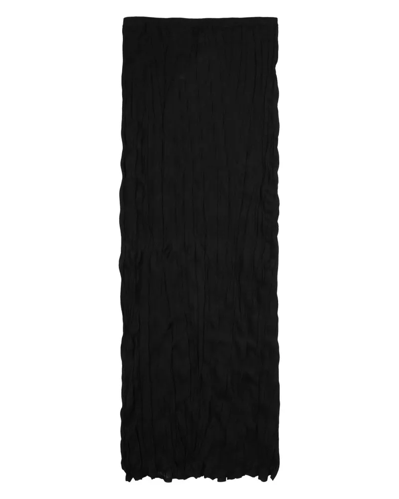 Totême Crinkled Knit Viscose Midi Skirt — Black Black
