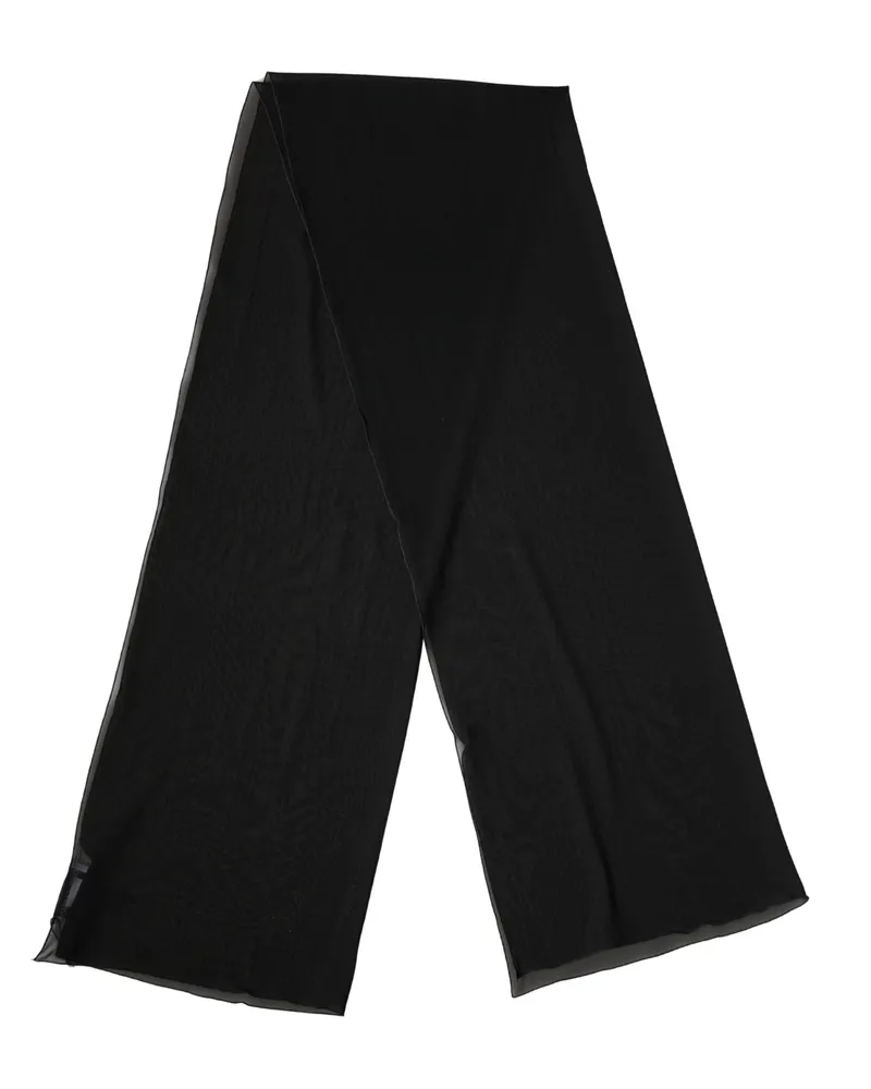 Dolce & Gabbana Women's Black Silk Neck Wrap Shawl Stole 200cm X 64cm Scarf Elastane Black