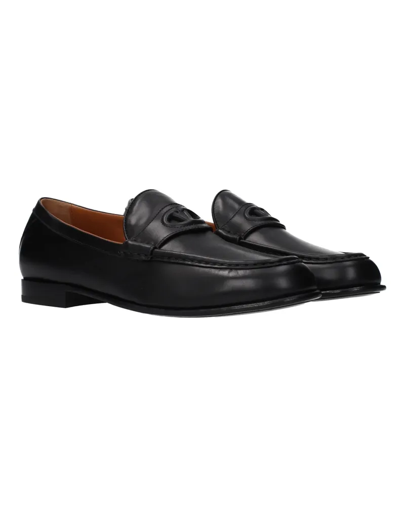 Valentino Garavani Men's Black Leather Slip-On Loafers Black