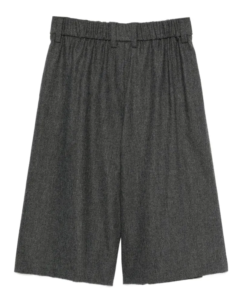 Emporio Armani Flannel Wool-Blend Shorts — Grey Grey