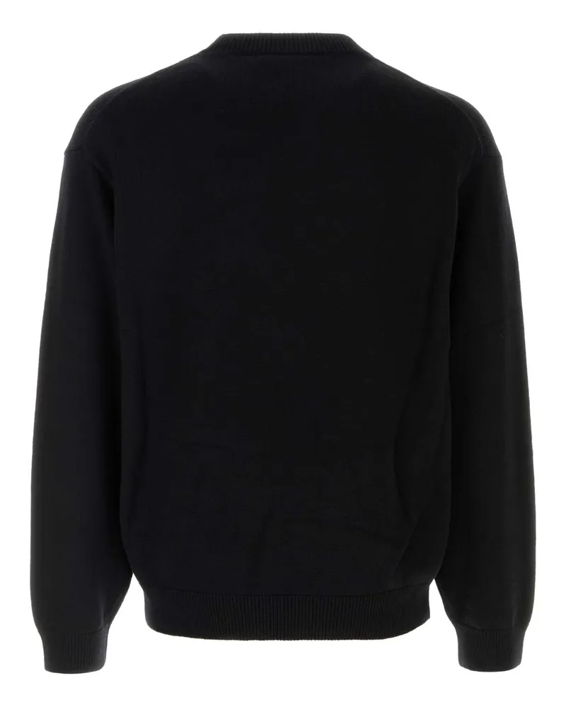 Kenzo Men's Black Wool Blend Sweater Exterior: Cotton Maglieria Black