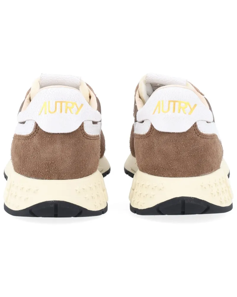 AUTRY Men's Sneakers Reelwind Low Brown Leather Polyamide Trainers Brown