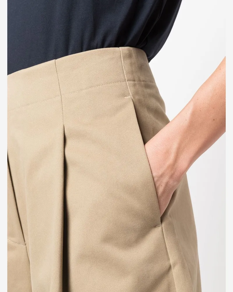 Studio Nicholson Cotton Twill Pleat Trousers — Beige Beige