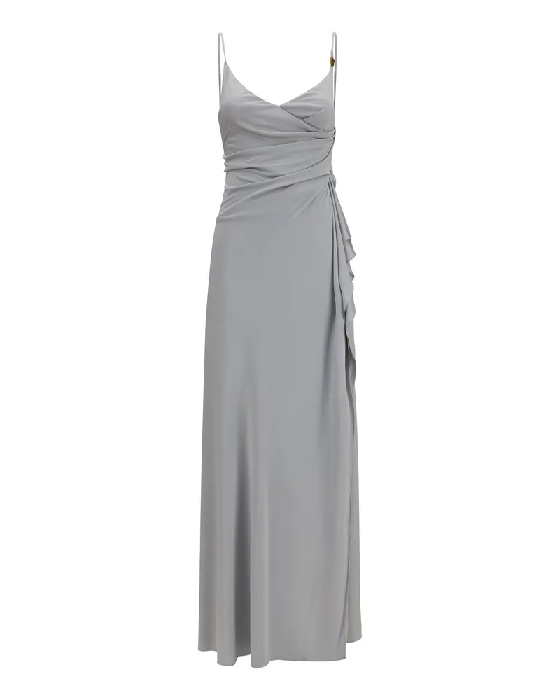 Versace Women's Dress Viscose Jersey Silver Grey Gray