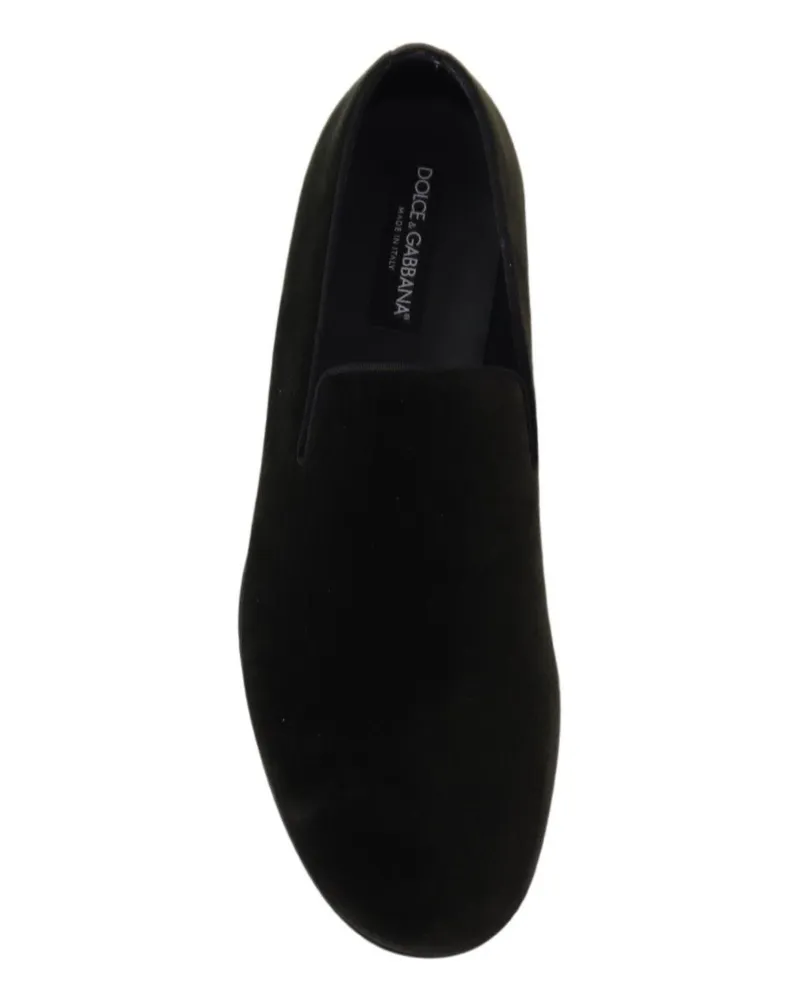 Dolce & Gabbana Green Velvet Slip On Mens Loafers Shoes Green