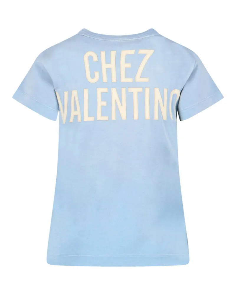 Valentino Garavani Women Cruise T-Shirt Blue Cotton Blue